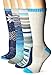 Wool IQ Women's Merino Wool Trail Crew Sock 4-pack, Blue/Teal Multi, 9-11