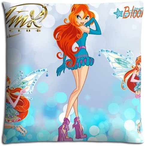 No-shift Winx Club Cushion Pillow Cover Case Zippered Polyester / Cotton Colorful 20x20 inch 50x50 cm