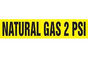 Accuform Signs RPM315 Vinyl"Natural Gas 2 PSI" Medical Gas Pipe Marker, 3" W x 3" L, Black on Yellow (Pack of 20)