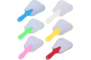 ALKITA Medical Office Chairside Molar Tooth-Shape Patient Face Mirrors Magnification Function Randomly Color (6PCS)