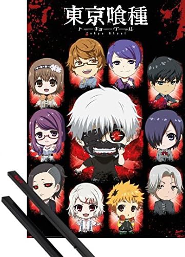 Amazon Com 1art1 Tokyo Ghoul Poster And Frame Plastic Chibi