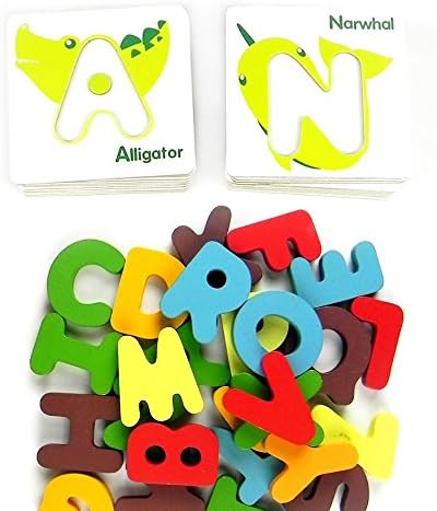ABC Animal Puzzle | 3 Sets of 26pcs Cheerful Ecofriendly Preschool Alphabet Animal Wooden Puzzle Cardboard Color Vary | Fun Learn Writing Riding Toddlers | 941.03