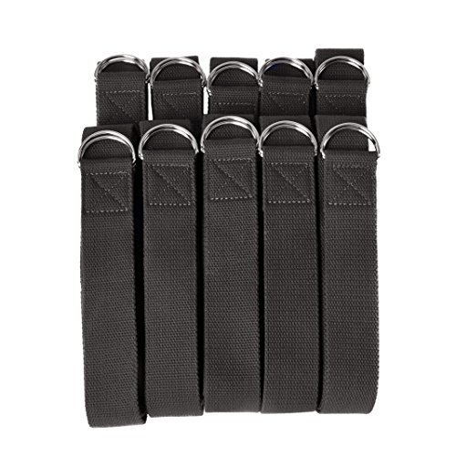 Hello Fit 6′ D-Ring Strap – 10 Pack (Black)