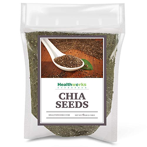 Healthworks Chia Seeds Raw (96 Ounce (Pack of 1) / 6 Pounds) | Pesticide-Free, Premium & All-Natural | Contains Omega 3, Fiber & Protein | Great with Shakes, Smoothies & Oatmeal
