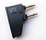 SYMWELL Generic Airline Airplane Flight Headphone Adapter Aviation Plugs to 3.5mm Jack Fit for Boes QuietComfort 3 QuietComfort 20 QuietComfort 25 QC3 QC20 QC25 Headphones (Black)