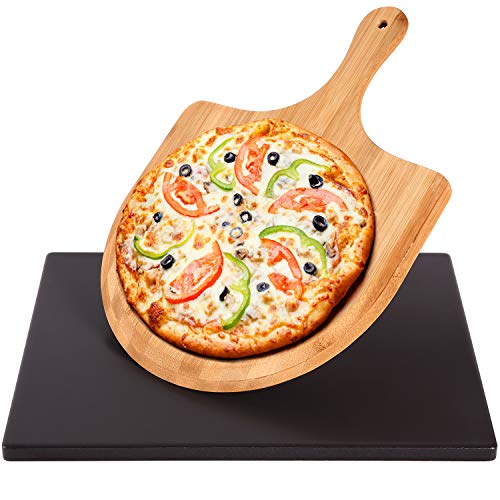 Pizza Stone for Oven Grill, Ohuhu 15x12 Inch Large Baking Stone with Glazed Surface Thermal