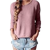 Franterd Women Fall Winter Sweater Long Sleeve Knitted Loose Pullovers