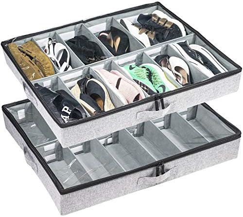 Low Profile Under Bed Shoe Storage Organizer