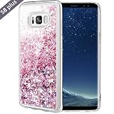 Galaxy S8 Plus Case, Caka Galaxy S8 Plus Glitter Case Luxury Fashion Bling Flowing Liquid Floating Sparkle Glitter Hard Case for Samsung Galaxy S8 Plus - (Rose Gold)