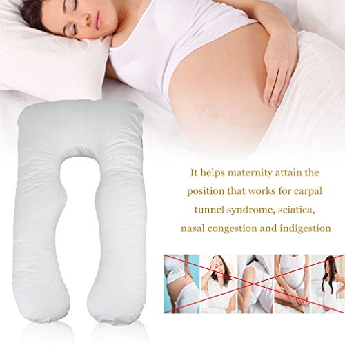 Belovedkai Pregnancy Pillow, Full Body Maternity Pillow U Shaped Pregnant Body Pillow,Maternity Support Cushion for Pregnant and Nursing Women (White)