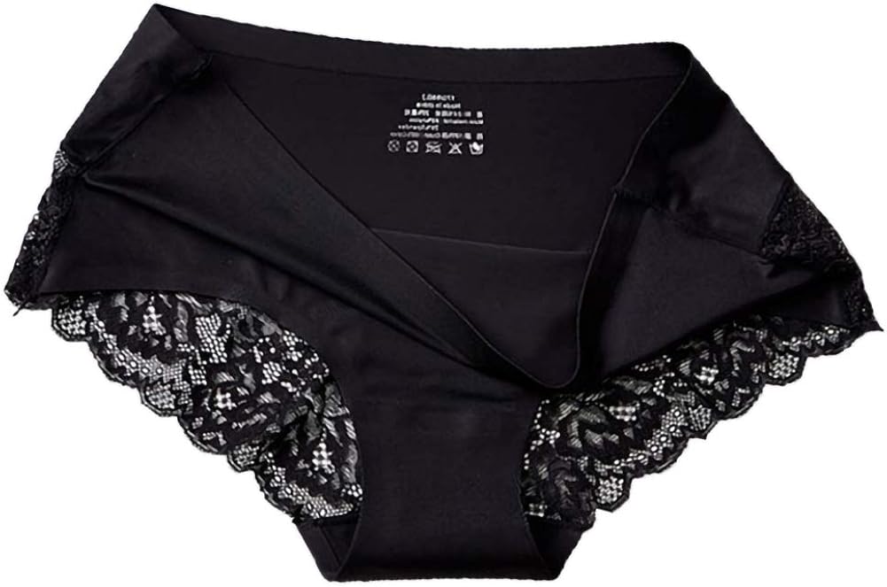 Lace Ice Silk Hipster Panties Sexy Low Waist Cheeky Underwear for Women