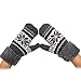 Sunward Women Lady Winter Warm Soft Knitted Wool Snow Gloves Mitten Xmas Gift (Grey snowflake)
