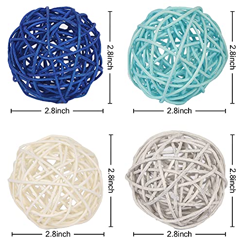 DomeStar Rattan Balls, 16PCS 2.8 Inches Wicker Balls Decorative Balls Natural Decorative Wicker Rattan Balls Orbs Vase Fillers