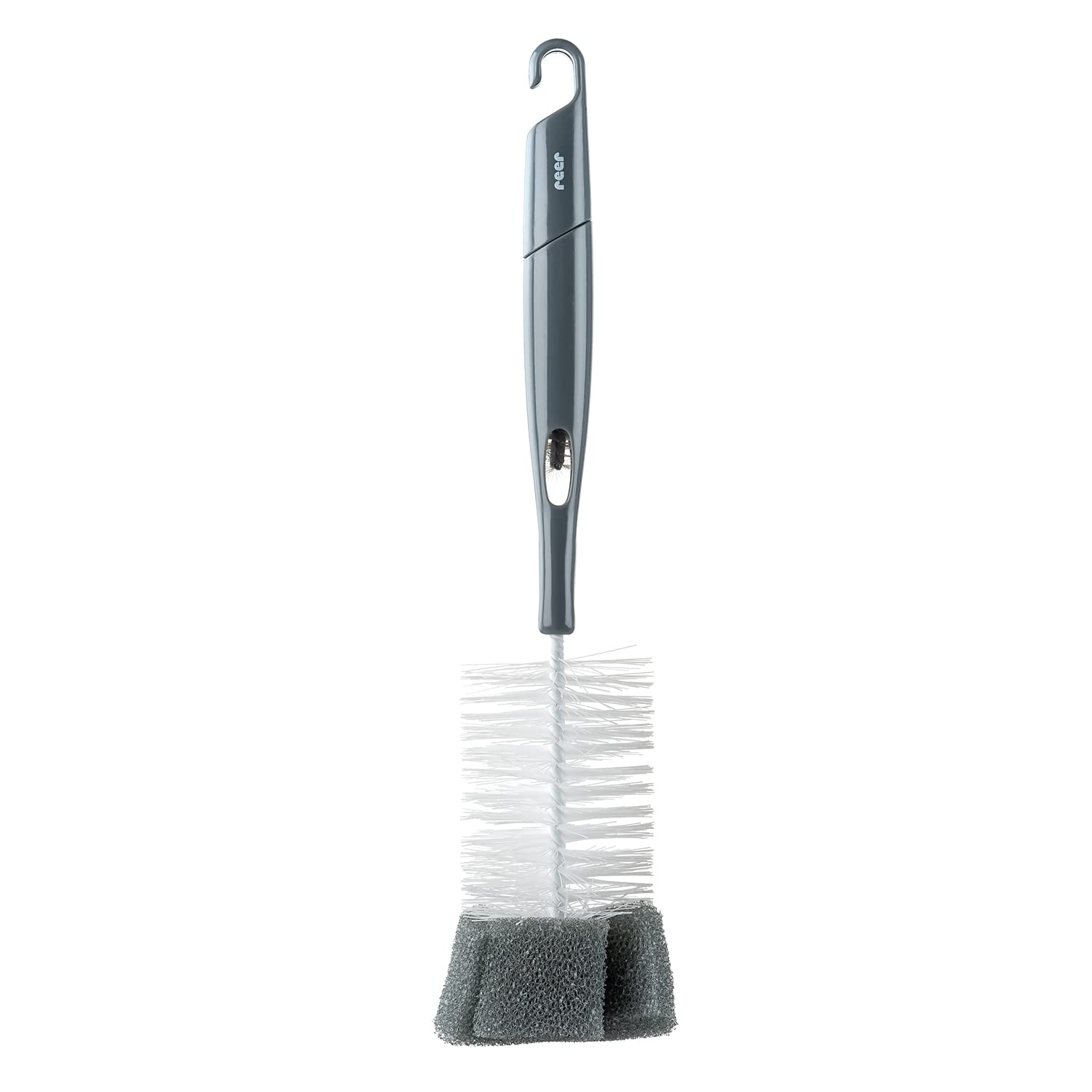 reer 2-in-1 Bottle and Teat Brush, Bottle Brush with Teat Brush in The Handle