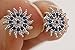 Sun Shape Special Design Turkish Evil Eye Handmade 925 Sterling Silver Round Cut Sapphire White Topaz Rhodium Stud Earrings