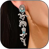 Country Concert Outfits for Women Western Earrings CowBoy CowGirl Drop Dangle Earring Vintage Oval Earring Turquoise Jewelry Western Accessories