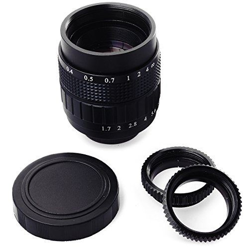 XCSOURCEÂ® 35mm C mount CCTV Movie Lens f1.7 + Macro rings for Canon Nikon Olympus Panasonic Sony Nex Cameras LF008