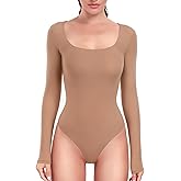 HeyNuts Women's Ultra Soft Long Sleeve Scoop Neck Bodysuit, Causal Tops Basic Tee
