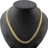 Sankuwen® Fashion MEN Stainless Steel Gold Curb Link Chain Necklace