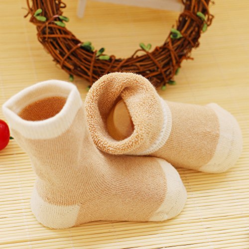 VWU 3-pack Baby Natural Organic Cotton Socks Thick Cuff Socks - Image 3