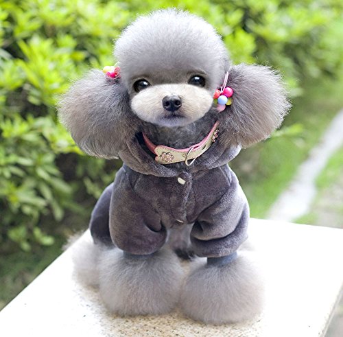 SMALLLEE_LUCKY_STORE Pet Small Dog/Cat Fleece Totoro Jumpsuit Pajamas Coat Halloween Costume, Large, Grey