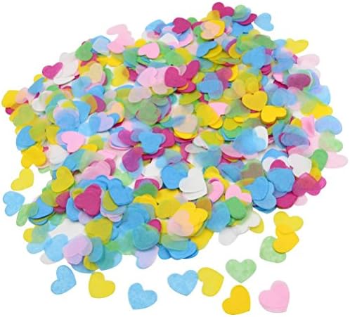 Mybbshower Multi Colour Heart 1 Inch Tissue Tossing Confetti for Wedding Pack of 3 Ounce