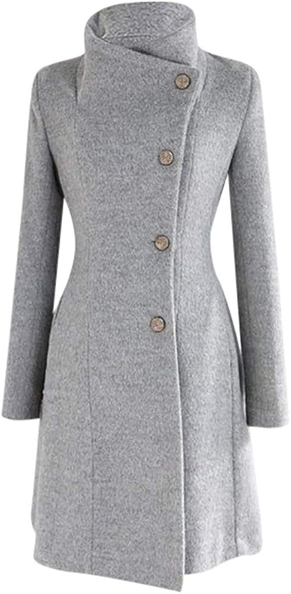 Amazon ロングコート レディース コート ラシャ 厚手 チェスターコート マキシ丈 アウター スリット ドロップショルダー 暖か 秋冬 通勤 デート お出掛け おしゃれ コート ジャケット 通販