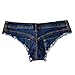 VOGRACE Womens Low Rise Mini Denim Shorts Denim Thong Cheeky Jeans Shorts (Small(US 0-2), Ripped)