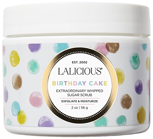 LALICIOUS - Shimmery Pink Birthday Cake Sugar Scrub, 2 Oz Travel Size