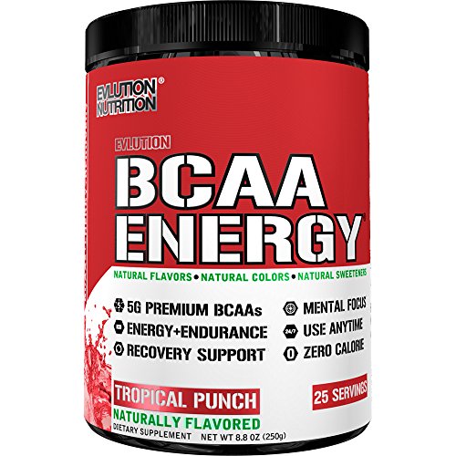 Evlution Nutrition BCAA Energy - Naturally Flavored Energizing Amino Acid Supplement for Muscle Building, Recovery, and Endurance (Tropical Punch)