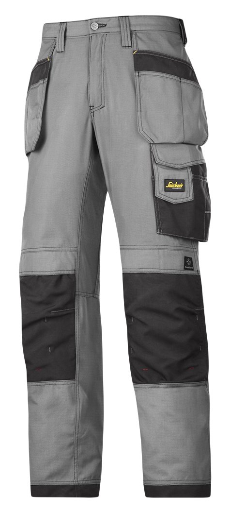 Snickers 32131804044 Size 44 "Rip-Stop" Craftsmen Holster Pocket Trousers - Grey-Black