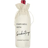 Socive Graduation Gift, Graduation Wine Gift Bags, Funny Gift for Her, Gift for Him, Party Supplies, Party Favors, Decoration - PAIRS WELL WITH GRADUATING CONGRATULATIONS