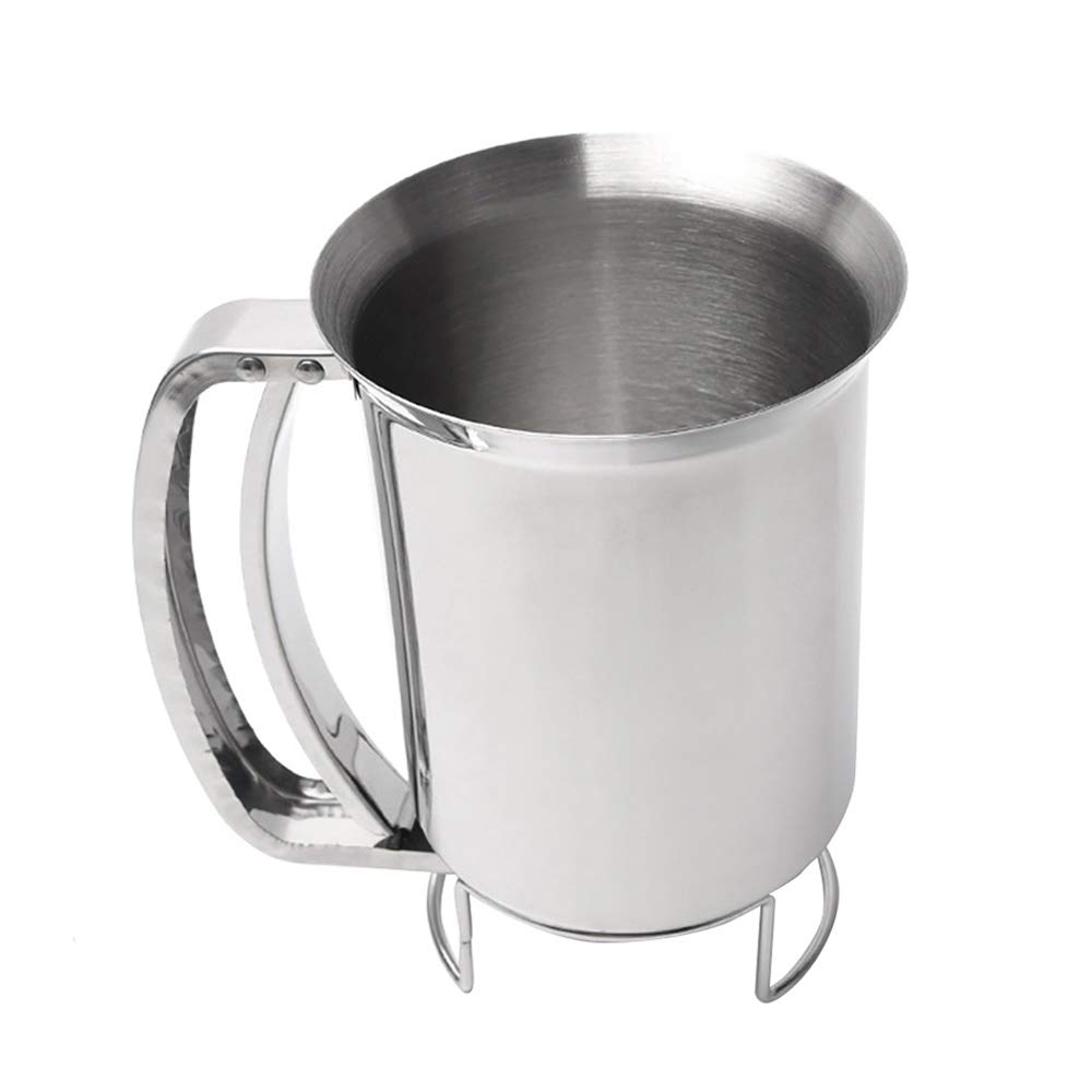 Zi yero Stainless Steel Pancake Dough Dispenser and Cake Funnel Suitable for Modern Kitchens, Pastries, Bakeries, Juice Shops etc (Silver)