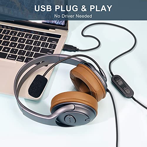 USB Headset for Microsoft Teams, Zoom Meeting Headset with Noise