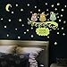 Two Wall Stickers,Techfeed Night Light Wall Decals and Branch Owl Wall Stickers for Kids Rooms Bedroom Decorative Removable Wall Decor Stickers for Girls Boys