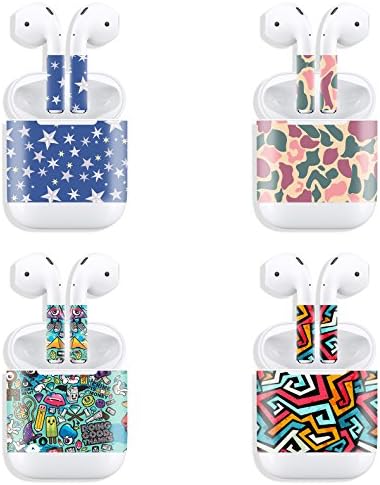 4-Pcs PVC Airpods Skin Protective Airpods Case Decal Airpods Wrap Airpods Case Original Stylish to Customize (style 5)