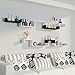 Set of 3 Floating Shelves U Shape Wall Mounted Bookshelf Storage Display Shelves (White)