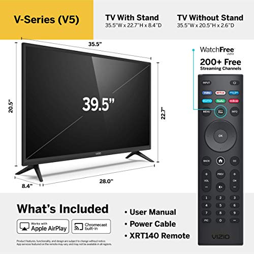 VIZIO 40 Inch 4K Smart TV, VSeries UHD HDR Television with Apple