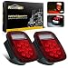 Partsam 2x Red/White 39 LED Stop Turn Tail Stud Lights Replacement for Jeep CJ YJ JK Truck Trailer Boat RV, Hardwired primary