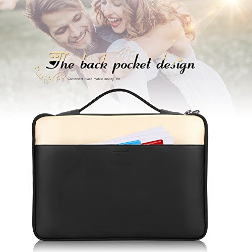 WWW 13-14Inch Water Resistant Laptop Sleeve Case with Handle and Pocket for Microsoft Surface Laptop/Book/Book 2 13.5",MacBook Air/Pro 13" 13.3" 14" Tablet Laptop Waterproof Carrying Case Black - Thumbnail 5