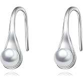 925 Sterling Silver White Freshwater Cultured Pearl Tear Drop Earring Jewelry Gifts for Women