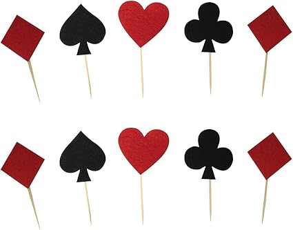 Amazon Com Bestoyard 20pcs Casino Cake Toppers Playing Cards