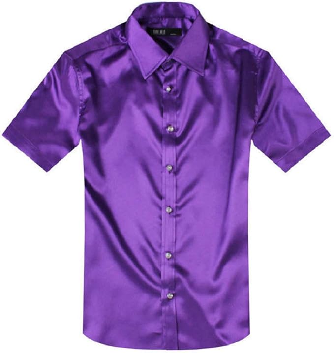 Silk VNeck Dance Dress Shirt Short Sleeve Casual Men's Wear Amazon