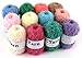 SCYarn for Scrubbies 12 Skeins Bonbons Yarn Assorted Colors 100% Polyester for Dishcloths Crochet and Knitting Project - Total 984 Yards Craft Kit (Pastel)