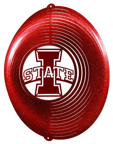 IOWA STATE "I STATE" Circle Swirly Metal Wind Spinner
