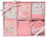 Big Oshi Baby Infants 6 Piece Layette Gift Set, Pink, 0-6 Months