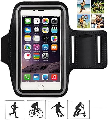 Armband For Small Cellphone, iPhone x, iPhone 7, iPhone 6 6S SE 5s 5 5c, Galaxy s8 S7 S6, HTC One A9, LG,Nokia; Universal Exercise Running Pouch Key Holder +Fit Most Case -Black, Blue, Pink