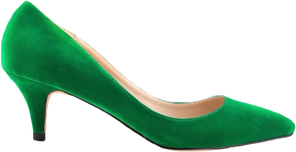 WanYang Women's Pointy Pointed Slip On Shoes Toe Kitten Heel Work Formal Court Shoes Office Work Court Shoes