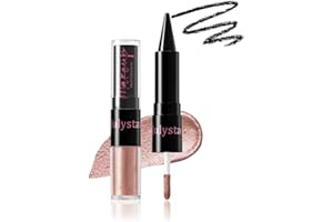 UOCK Dual-Ended Eyeshadow + Eyeliner - metallic liquid eyeshadow, gel eyeliner stick and glitter eyeshadow eye makeup set (03#)