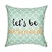 Fjfz Summer Decoration Let's Be Mermaids Motivational Sign Inspirational Decor Cotton Linen Home Decorative Throw Pillow Case Cushion Cover for Sofa Couch, 18